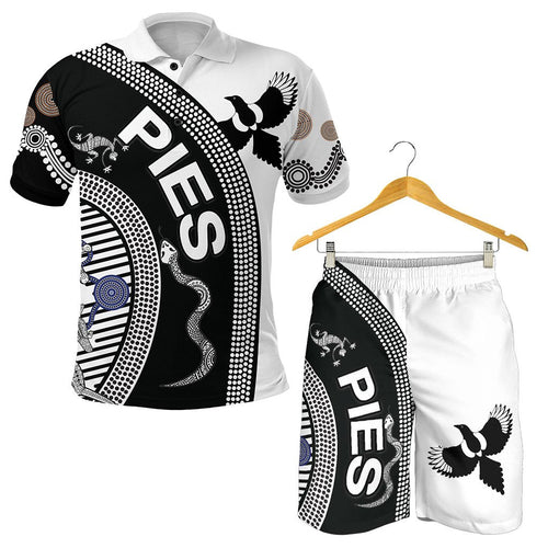 combo-polo-shirt-and-men-short-collingwood-pies-unique-indigenous