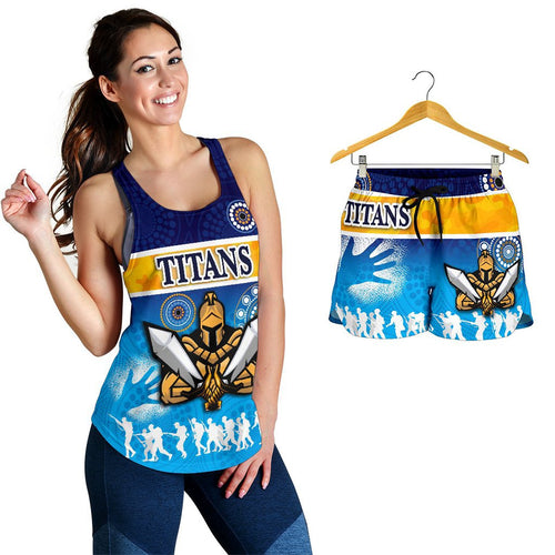 combo-racerback-tank-and-women-short-gold-coast-titans-gladiator-anzac-day-2021-version-indigenous