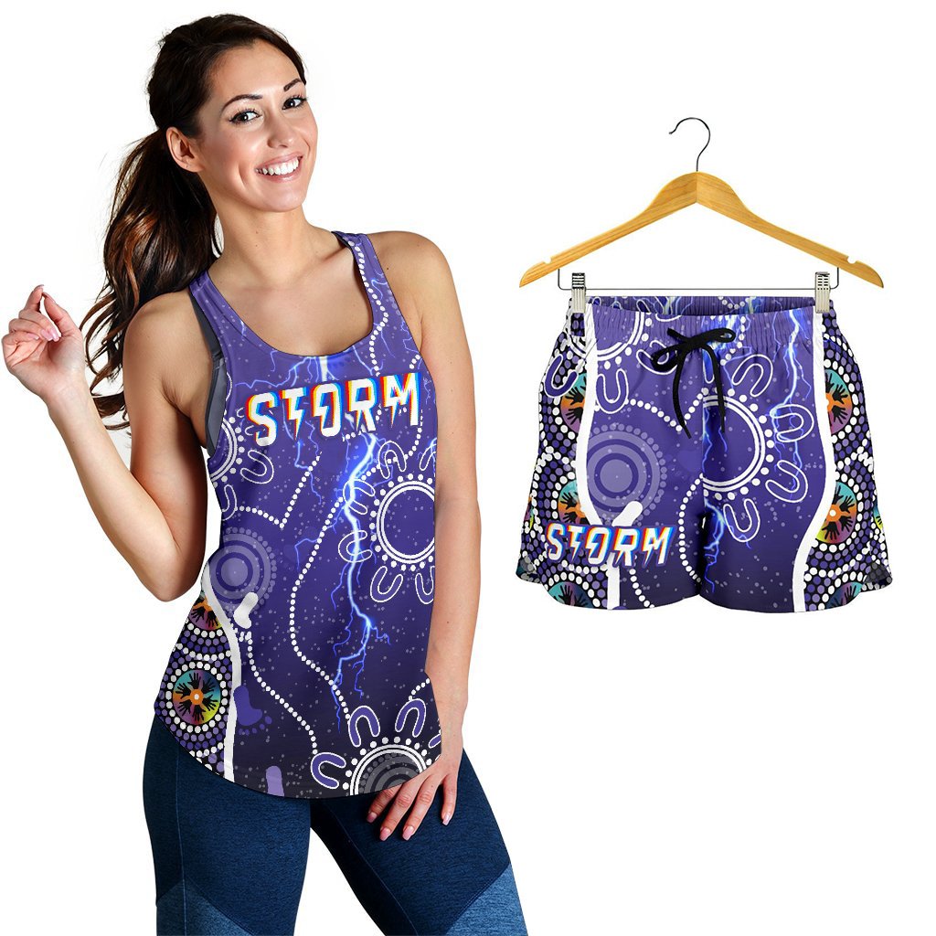 combo-racerback-tank-and-women-short-melbourne-storm-unique-indigenous