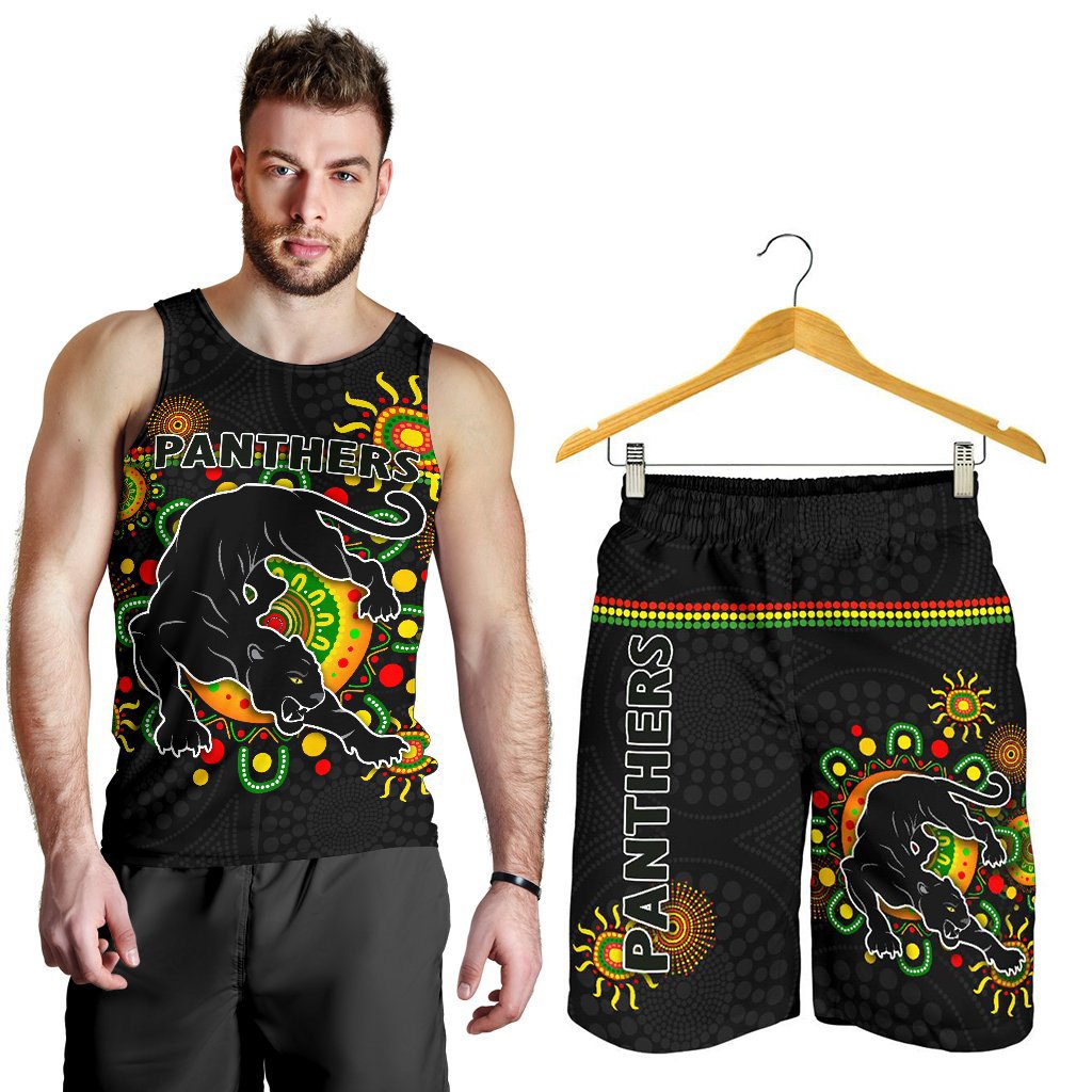combo-men-tank-top-and-men-short-penrith-indigenous-panthers-black