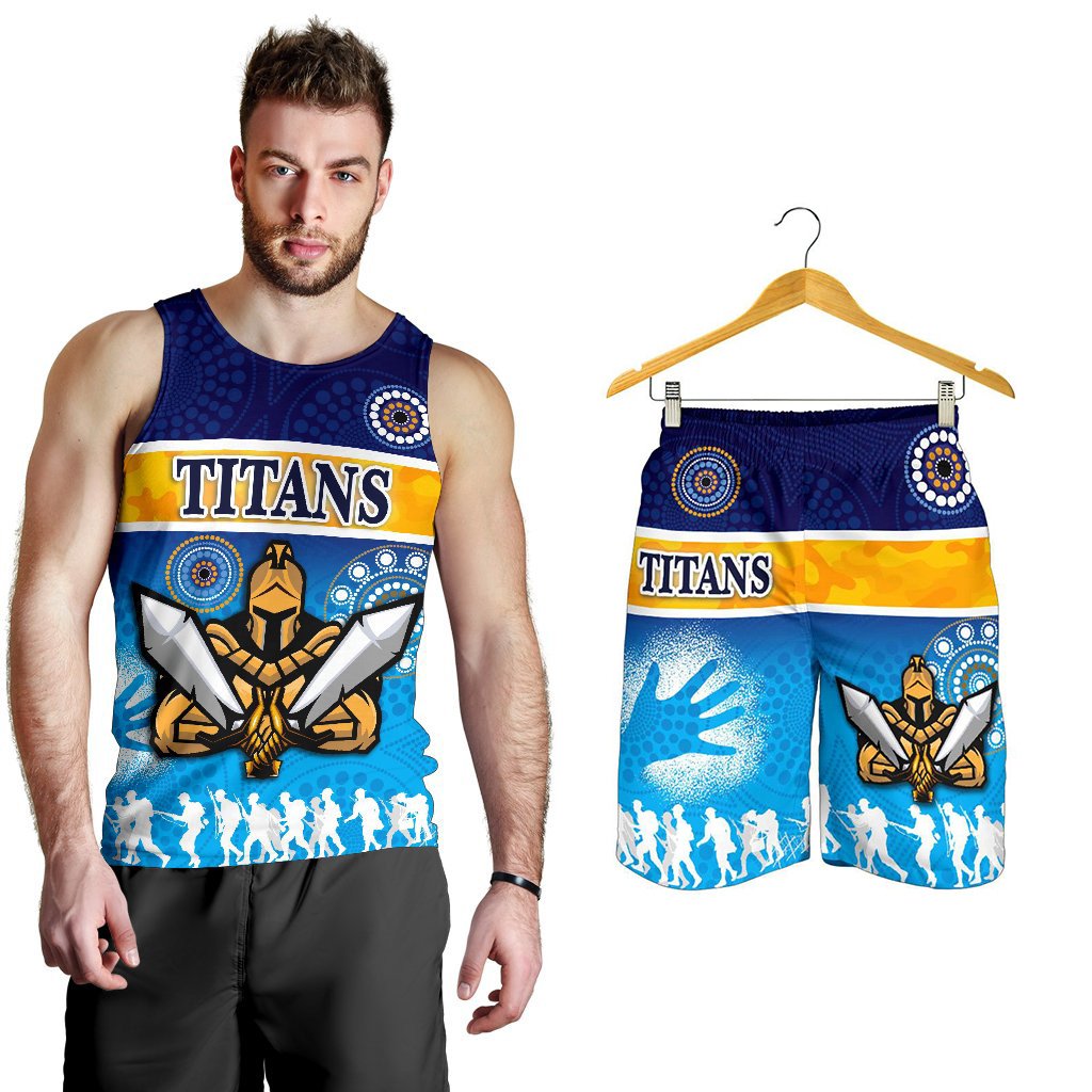 combo-men-tank-top-and-men-short-gold-coast-titans-gladiator-anzac-day-2021-version-indigenous