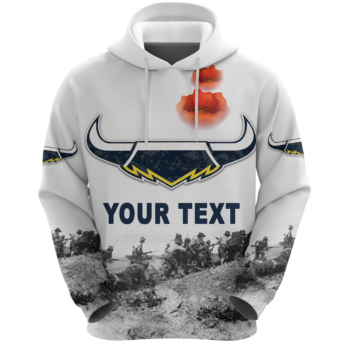 custom-personalised-north-queensland-cowboys-hoodie-anzac-day-simple-style