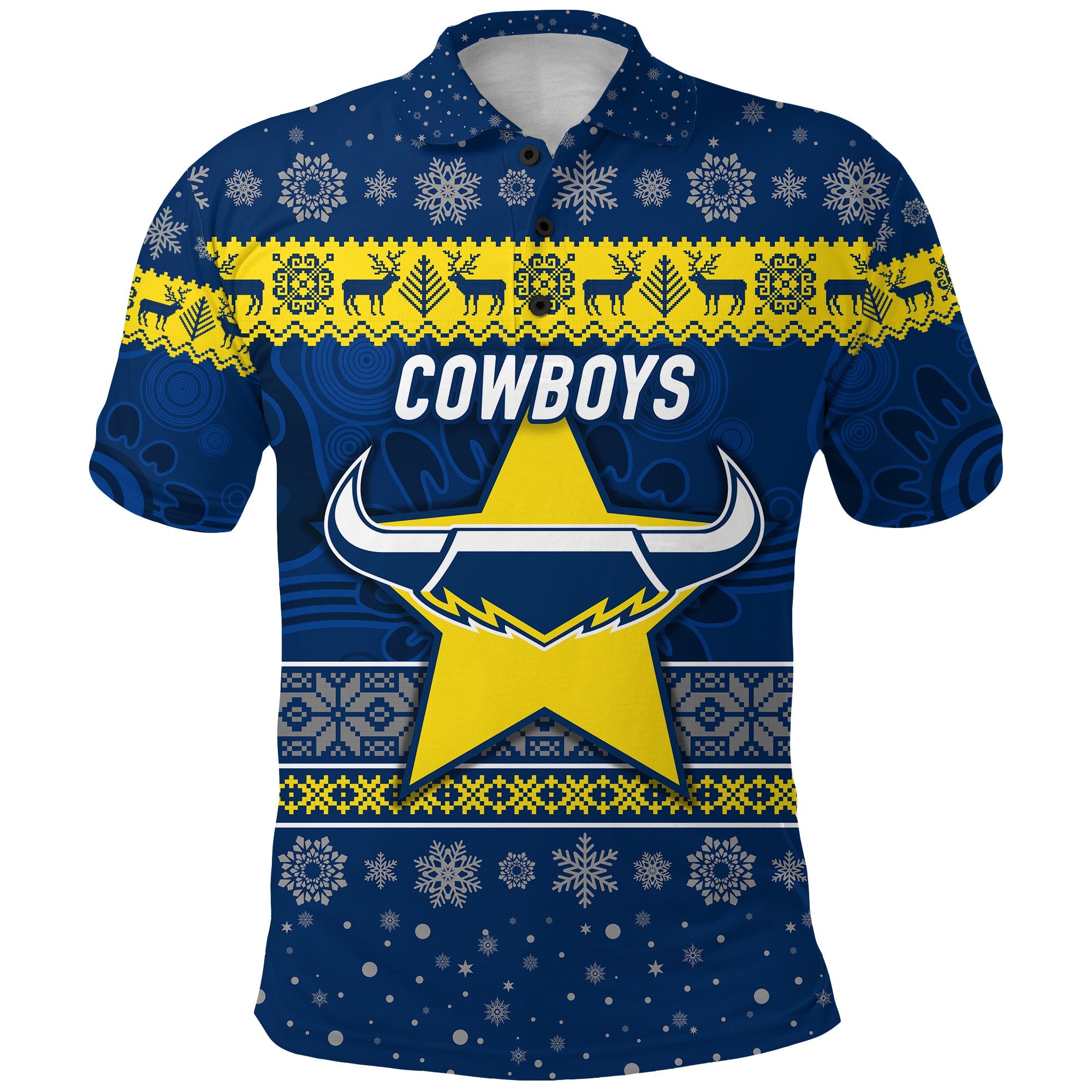 custom-personalised-north-queensland-cowboys-polo-shirt-christmas-simple-style