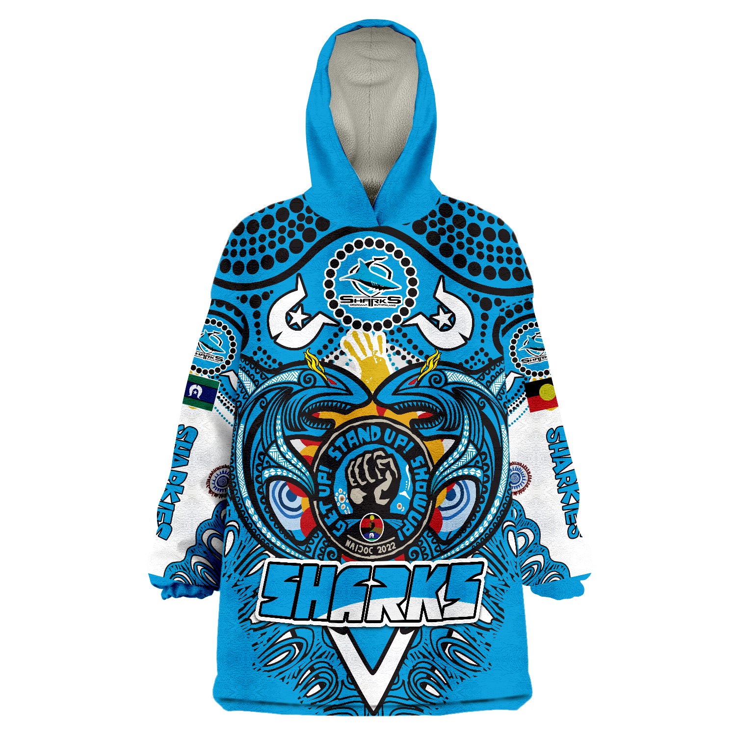 cronulla-sutherland-sharks-aboriginal-naidoc-week-2022-wearable-blanket-hoodie