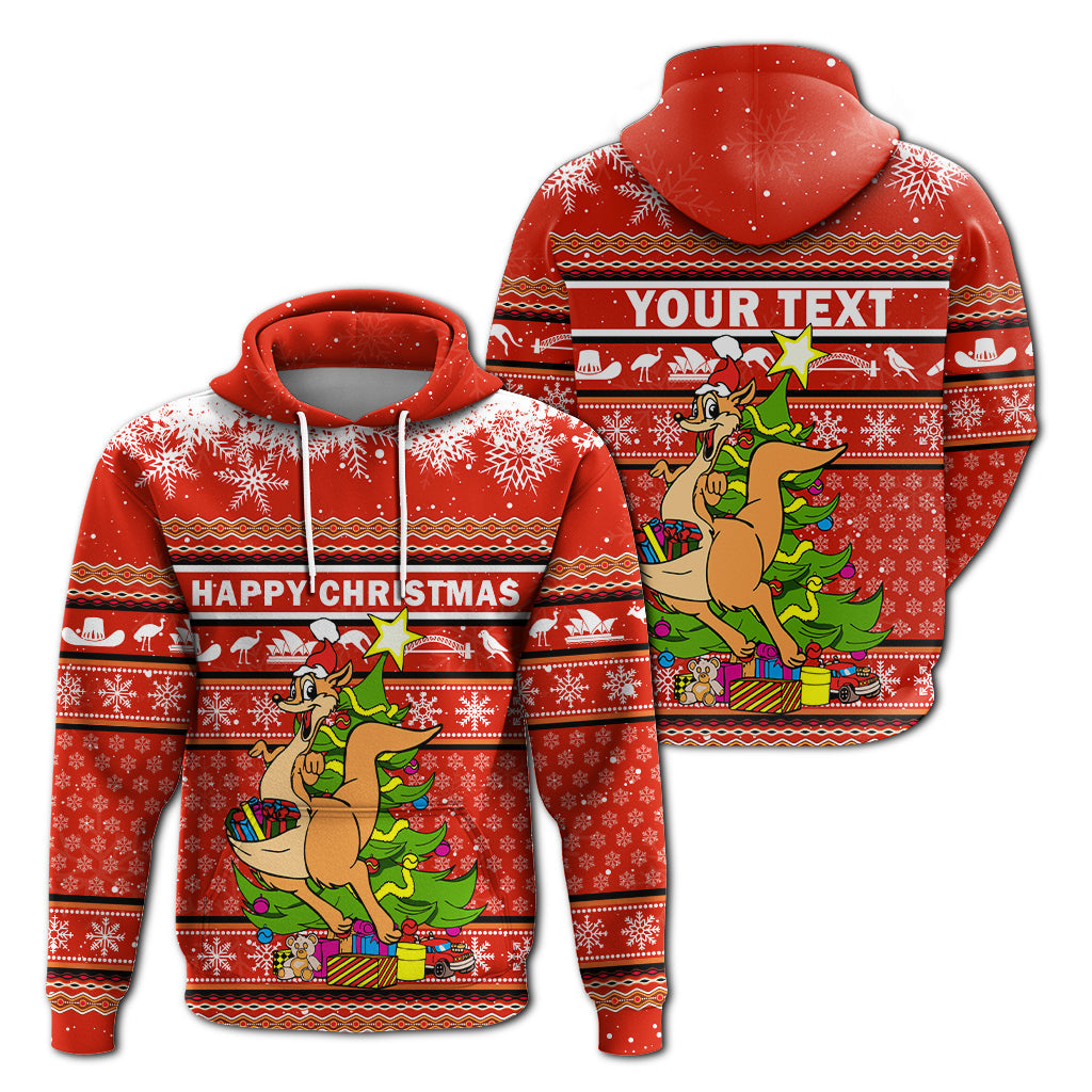 (Custom Personalised) Australia Christmas Kangaroo Aboriginal Pattern Hoodie - LT2