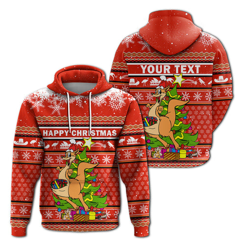 (Custom Personalised) Australia Christmas Kangaroo Aboriginal Pattern Hoodie - LT2