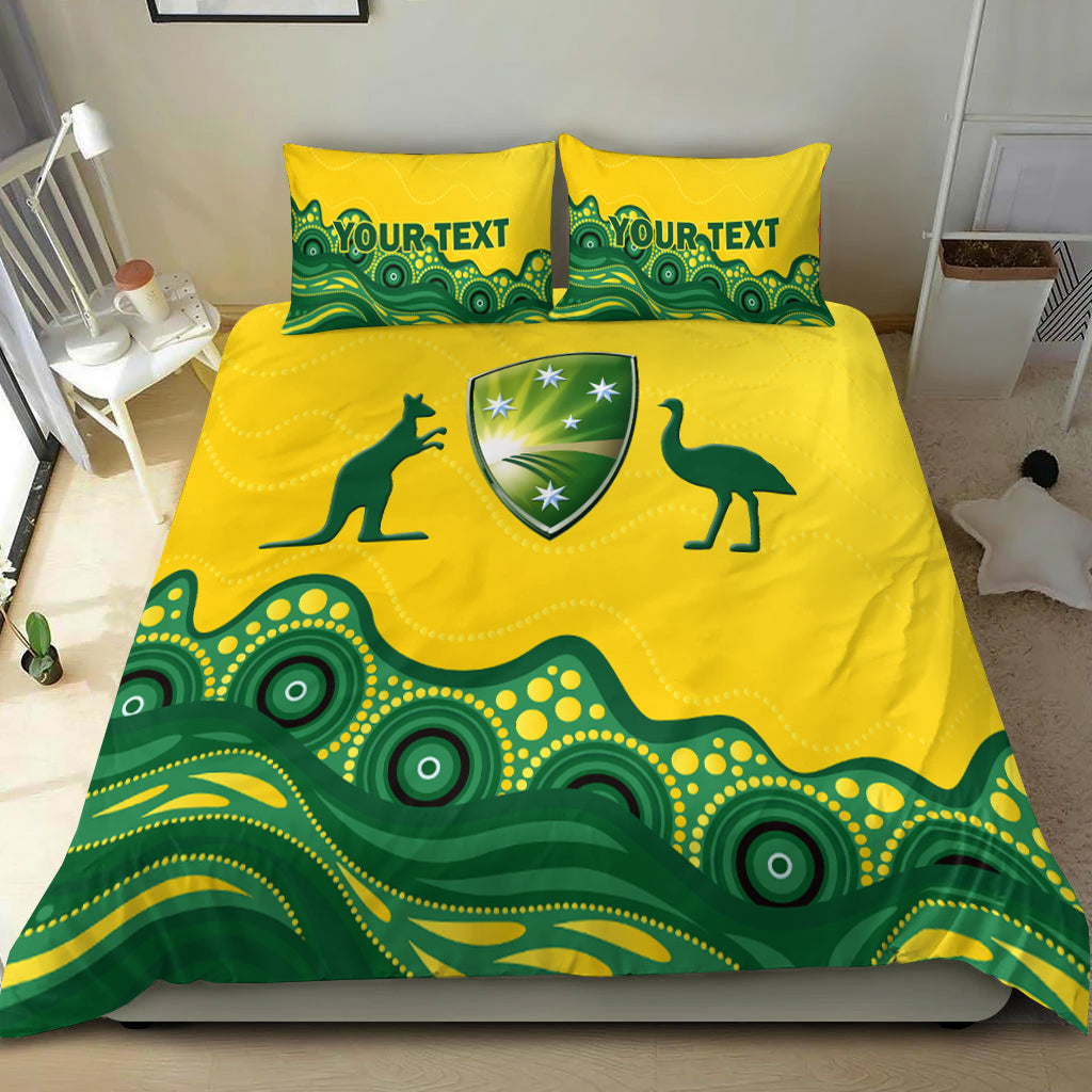 (Custom Personalised) Australia Cricket Aboriginal Pattern Bedding Set - LT2