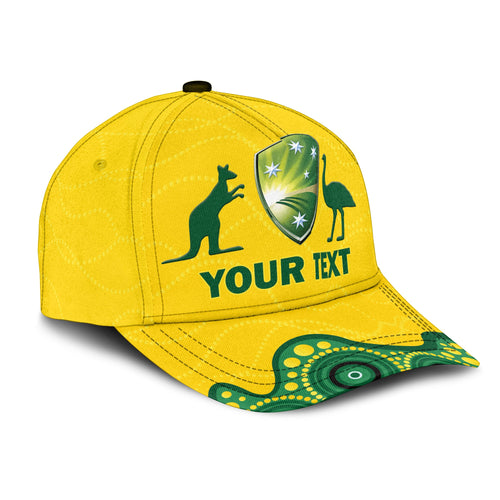 (Custom Personalised) Australia Cricket Aboriginal Pattern Cap - LT2