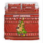 (Custom Personalised) Australia Christmas Kangaroo Aboriginal Pattern Bedding Set - LT2