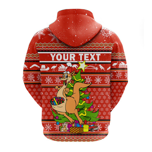 (Custom Personalised) Australia Christmas Kangaroo Aboriginal Pattern Hoodie - LT2