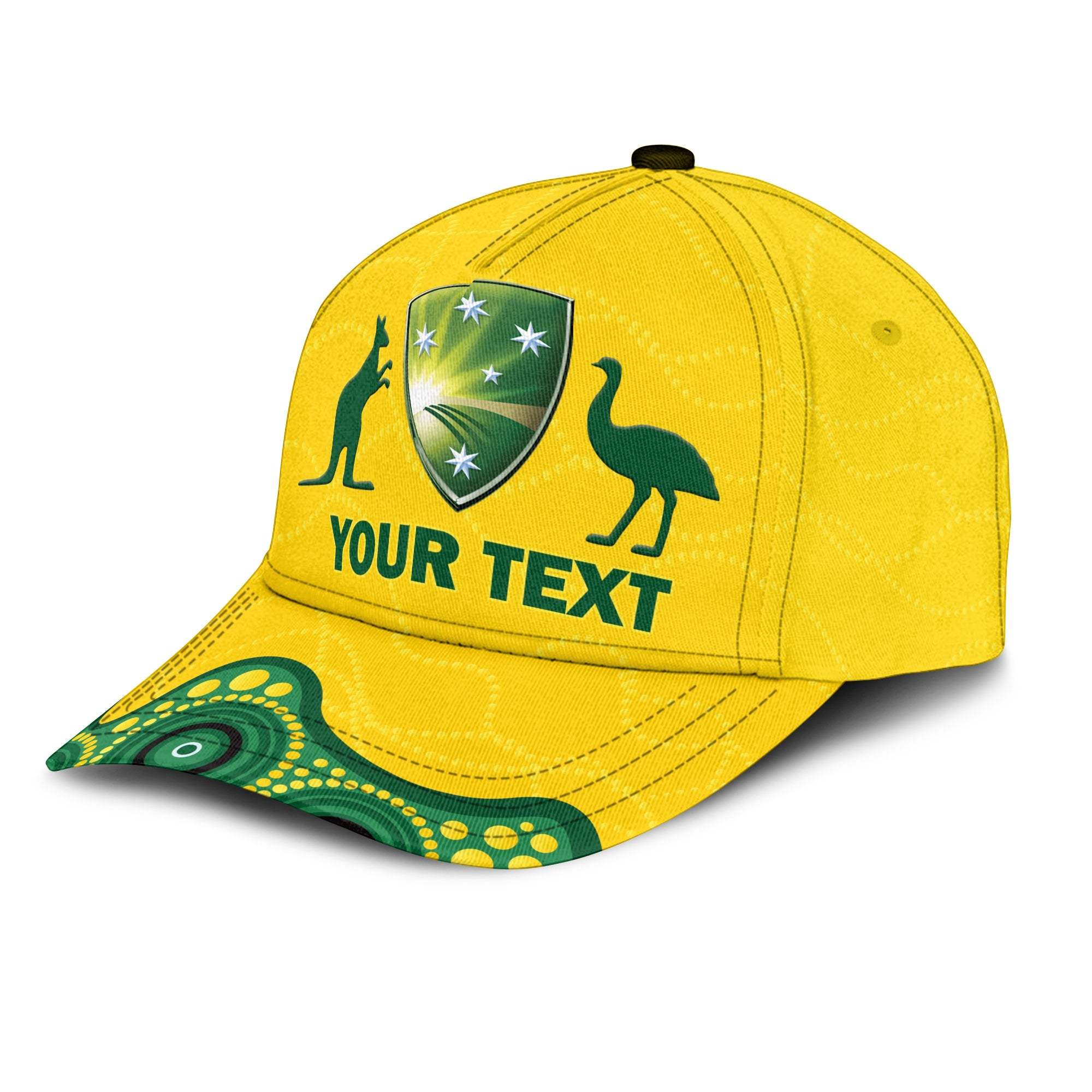 (Custom Personalised) Australia Cricket Aboriginal Pattern Cap - LT2