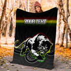 (Custom Personalised) Black Panthers Rugby League Aboriginal Blanket - LT2
