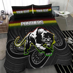 (Custom Personalised) Black Panthers Rugby League Aboriginal Bedding Set - LT2