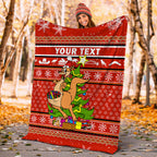 (Custom Personalised) Australia Christmas Kangaroo Aboriginal Pattern Blanket - LT2