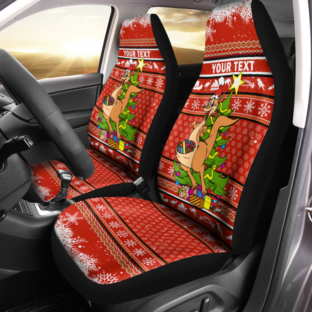 (Custom Personalised) Australia Christmas Kangaroo Aboriginal Pattern Car Seat Covers - LT2