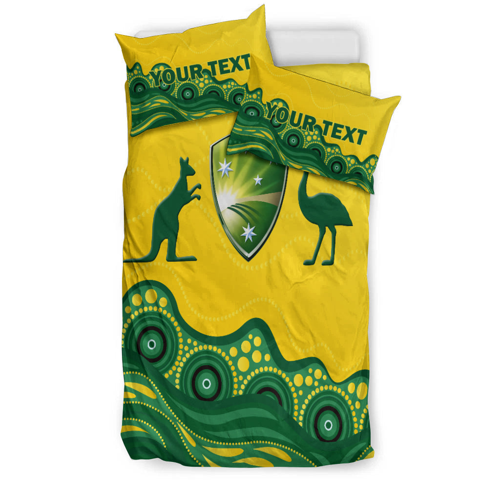 (Custom Personalised) Australia Cricket Aboriginal Pattern Bedding Set - LT2