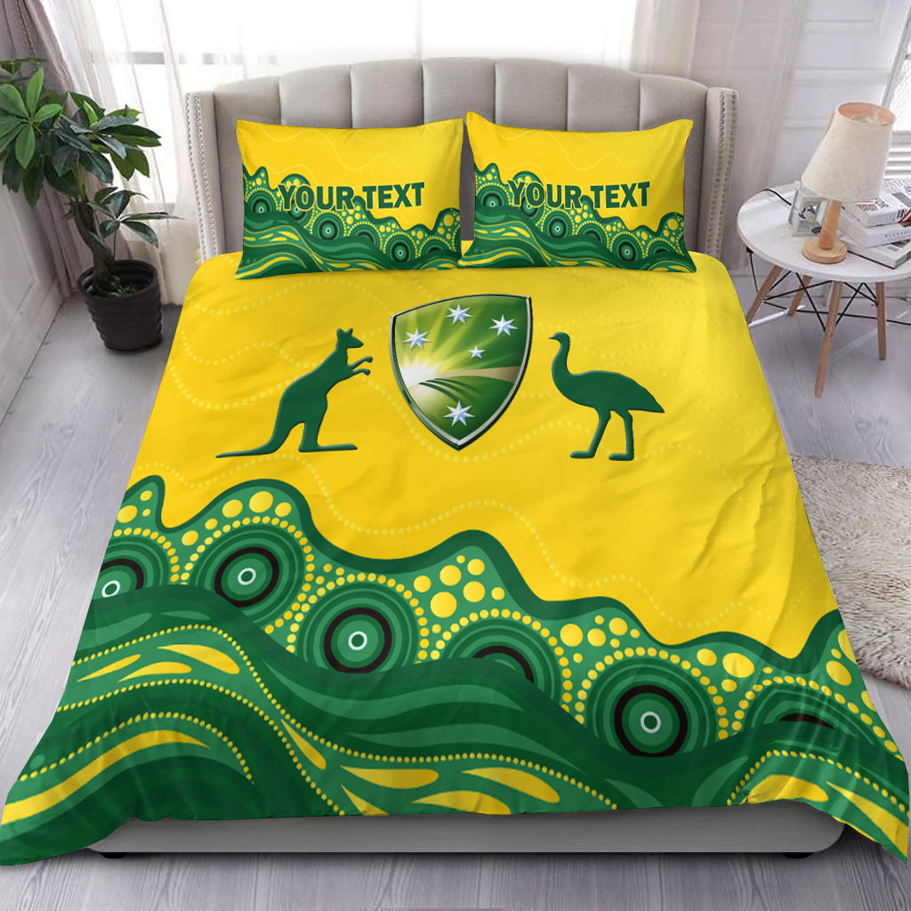 (Custom Personalised) Australia Cricket Aboriginal Pattern Bedding Set - LT2