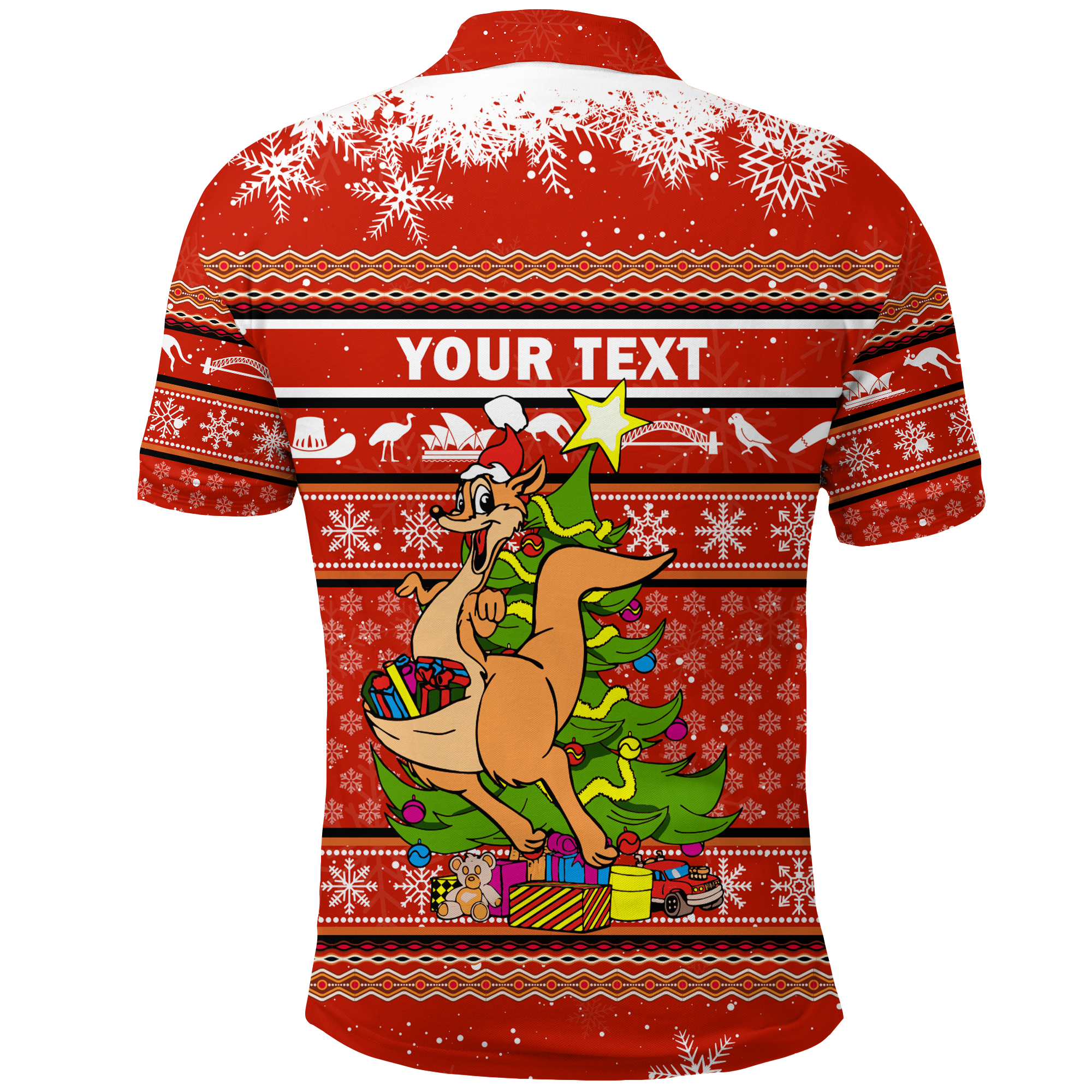 Australia Christmas Kagaroo Aboriginal Pattern