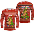 (Custom Personalised) Australia Christmas Kagaroo Aboriginal Pattern Long Sleeve Shirt - LT2