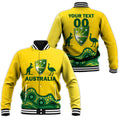 (Custom Personalised) Australia Cricket Aboriginal Pattern Baseball Jacket - LT2