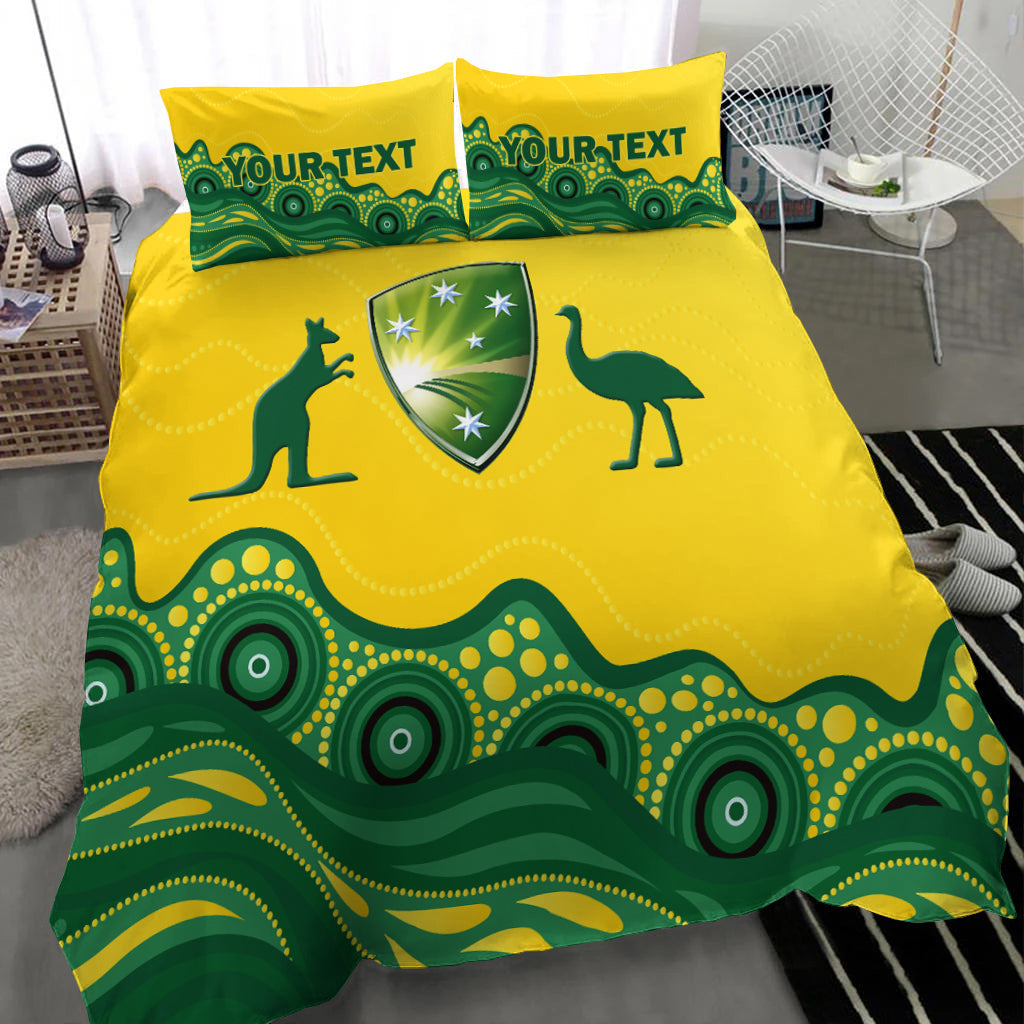 (Custom Personalised) Australia Cricket Aboriginal Pattern Bedding Set - LT2