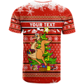 (Custom Personalised) Australia Christmas Kangaroo Aboriginal Pattern T Shirt - LT2