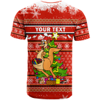 (Custom Personalised) Australia Christmas Kangaroo Aboriginal Pattern T Shirt - LT2