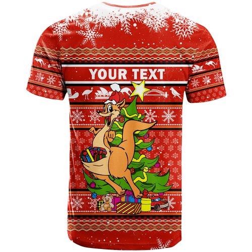(Custom Personalised) Australia Christmas Kangaroo Aboriginal Pattern T Shirt - LT2