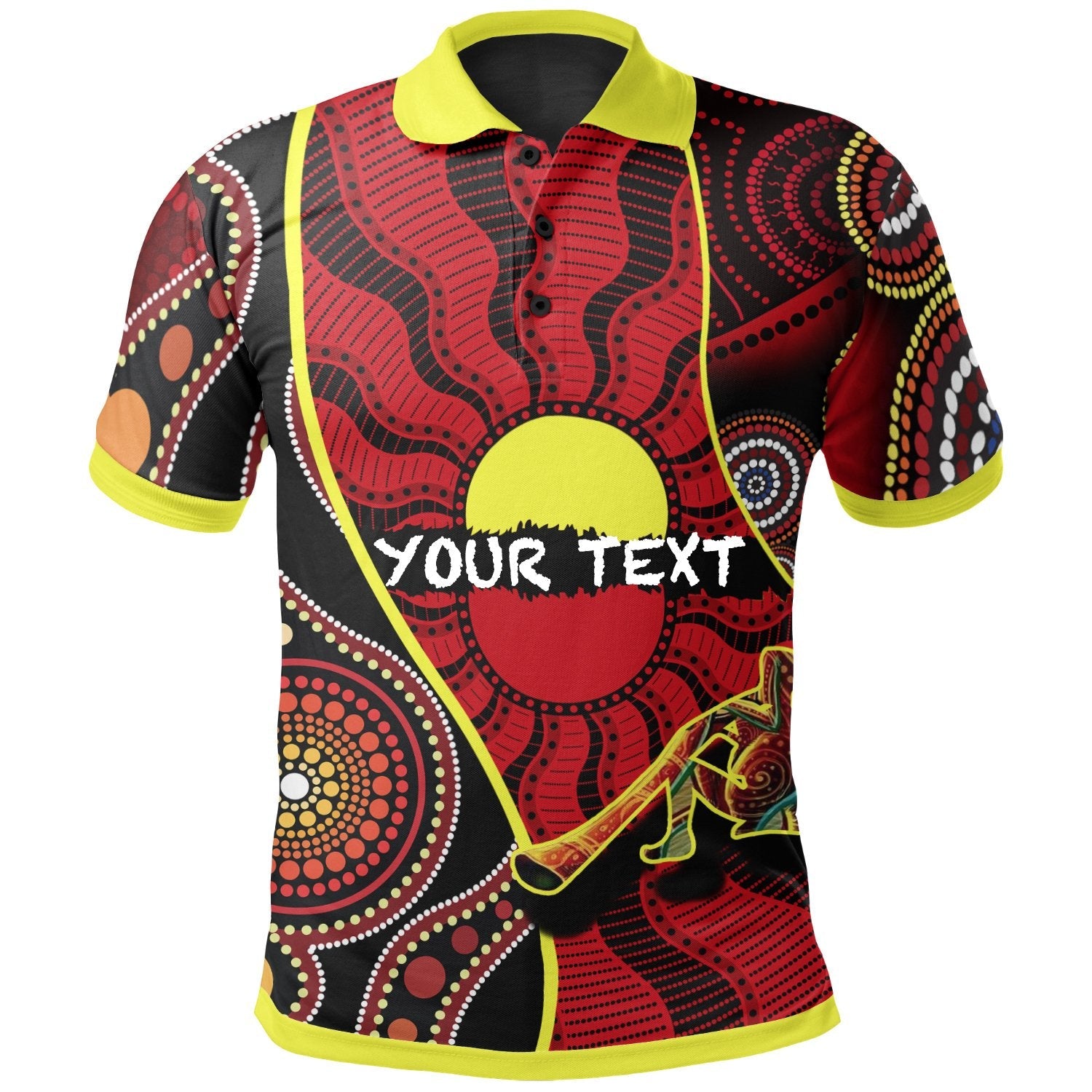 custom-polo-shirt-australia-aboriginal-dots-with-didgeridoo