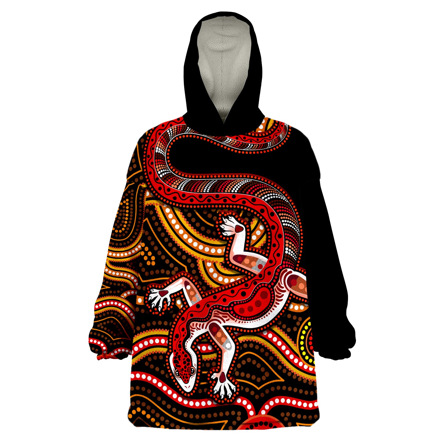custom-personalised-aboriginal-art-lizard-you-are-number-one-wearable-blanket-hoodie