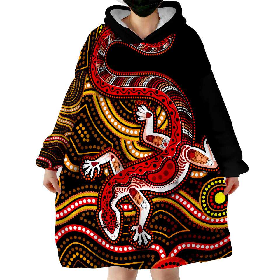 custom-personalised-aboriginal-art-lizard-you-are-number-one-wearable-blanket-hoodie