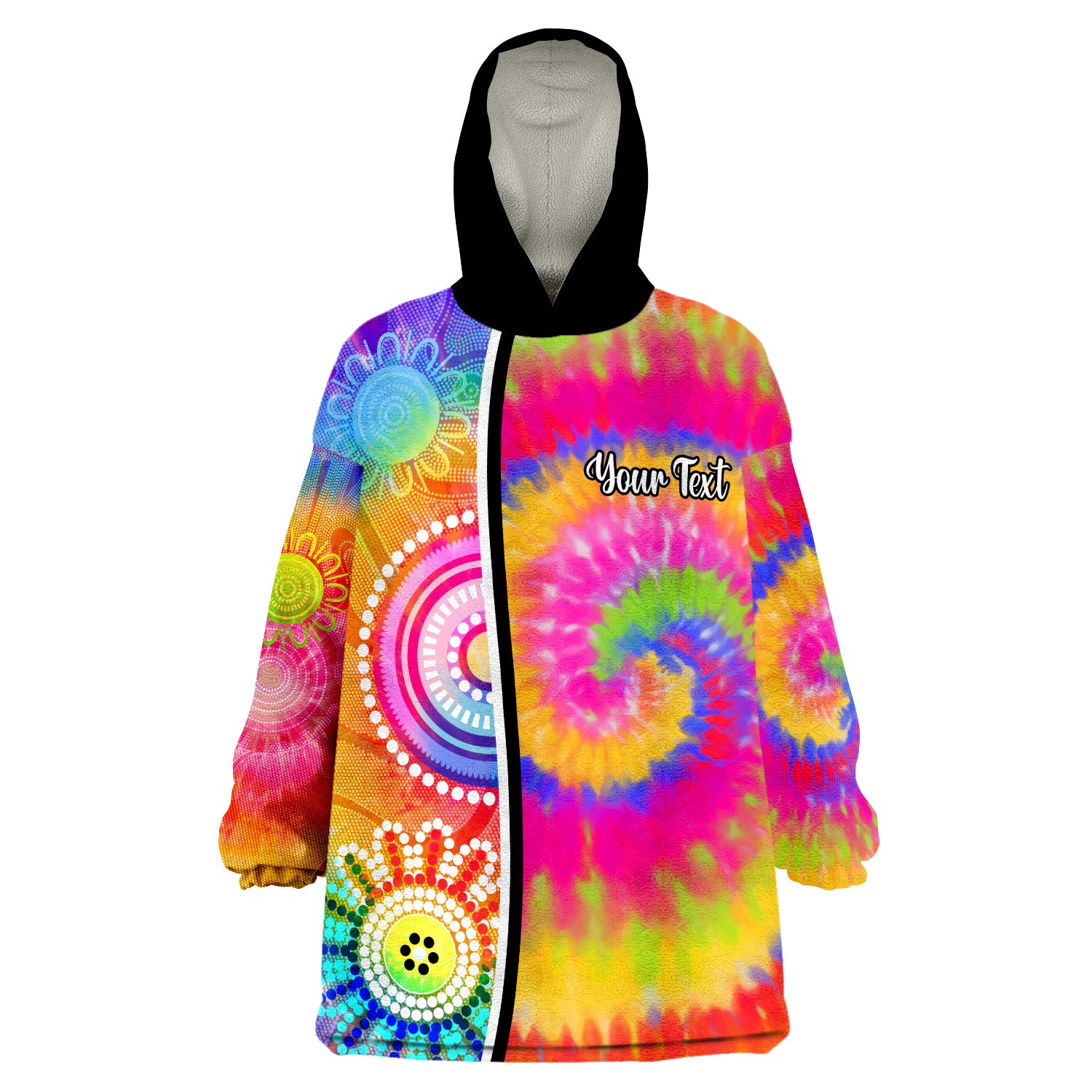 custom-personalised-australia-aboriginal-colorful-tie-dye-wearable-blanket-hoodie