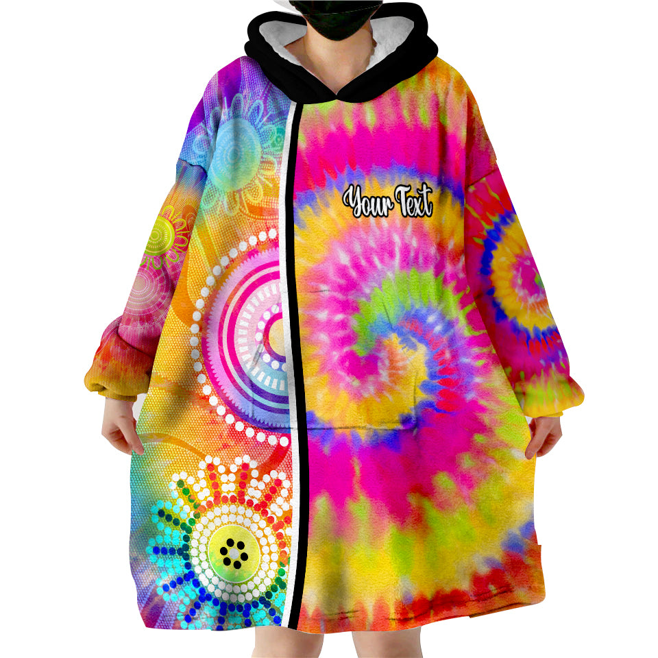custom-personalised-australia-aboriginal-colorful-tie-dye-wearable-blanket-hoodie