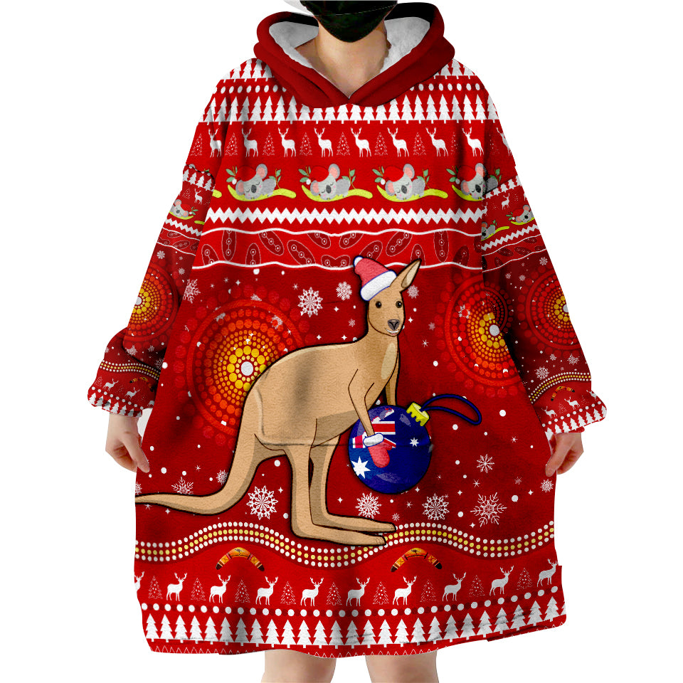 custom-personalised-australia-christmas-aboriginal-kangaroo-wearable-blanket-hoodie