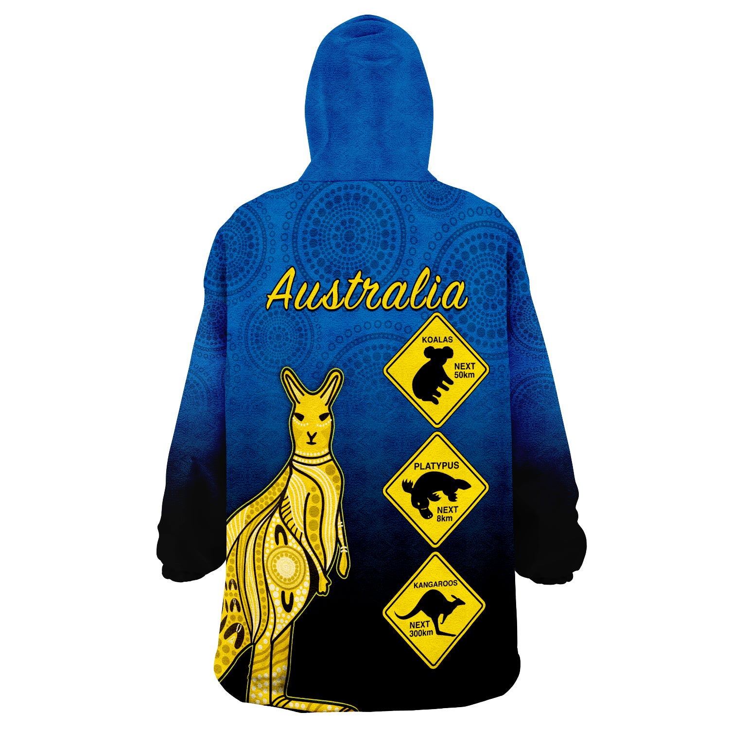 custom-personalised-australia-kangaroo-road-signs-aussie-aboriginal-wearable-blanket-hoodie