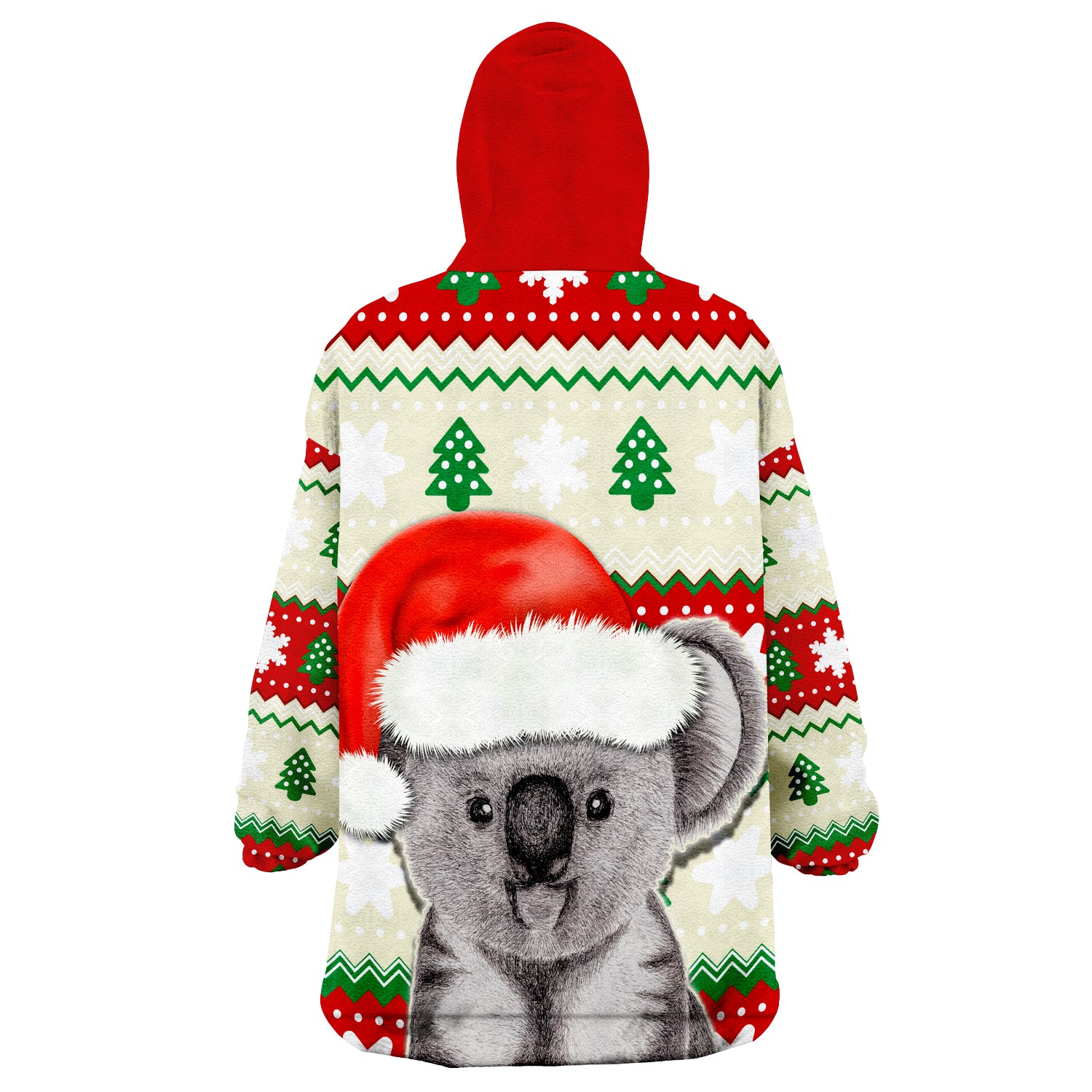 custom-personalised-australia-merry-christmas-koala-lovers-wearable-blanket-hoodie