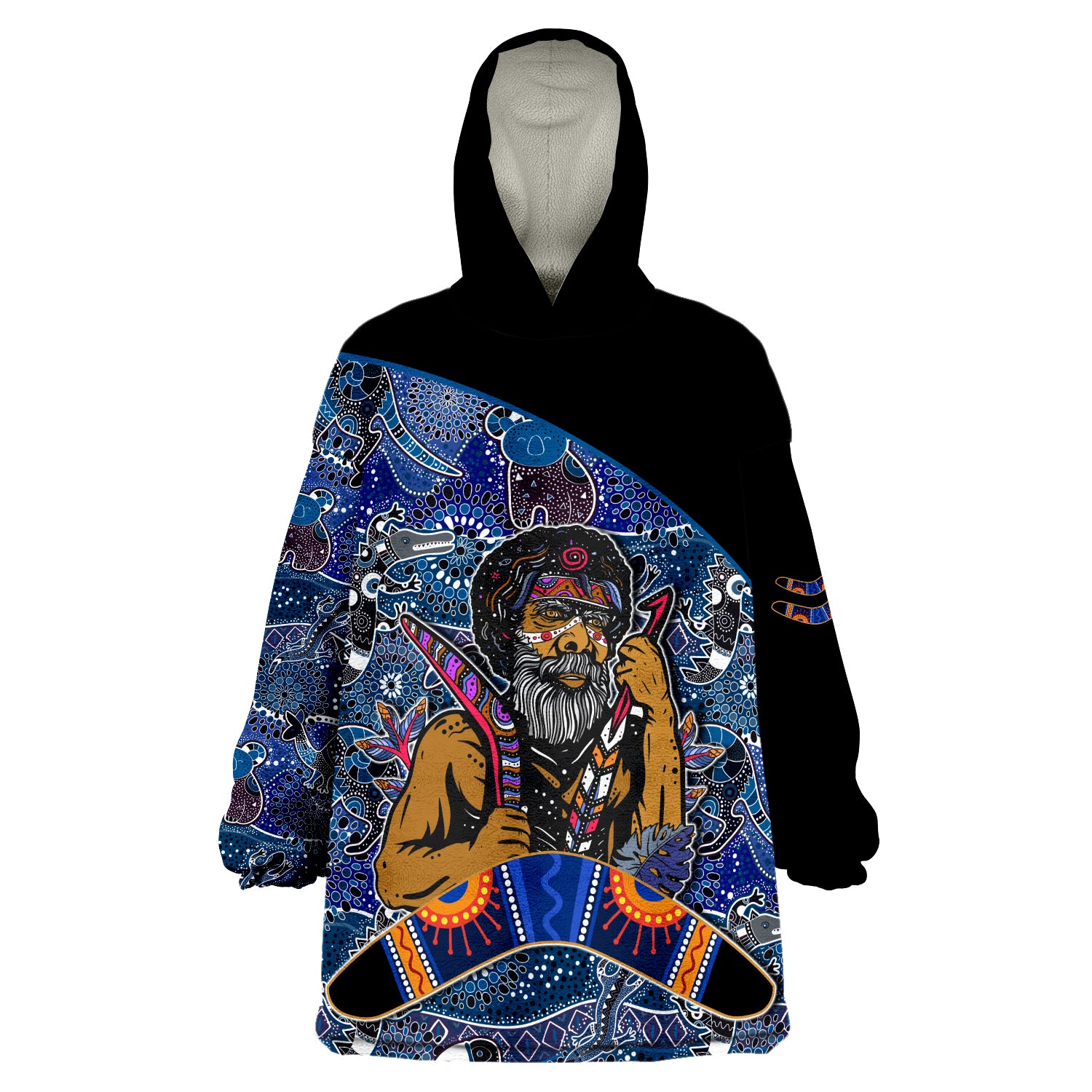 custom-personalised-australian-boomerang-indigenous-australia-blue-graceful-wearable-blanket-hoodie