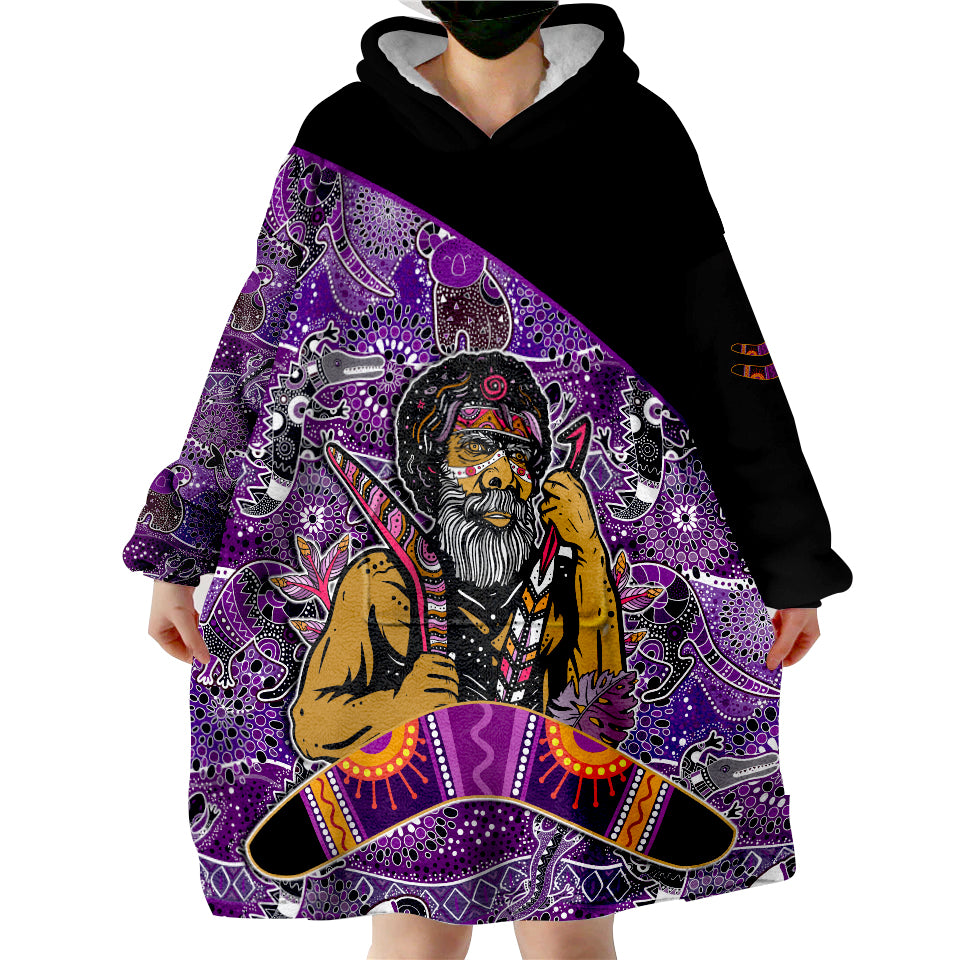 custom-personalised-australian-boomerang-indigenous-australia-purple-graceful-wearable-blanket-hoodie