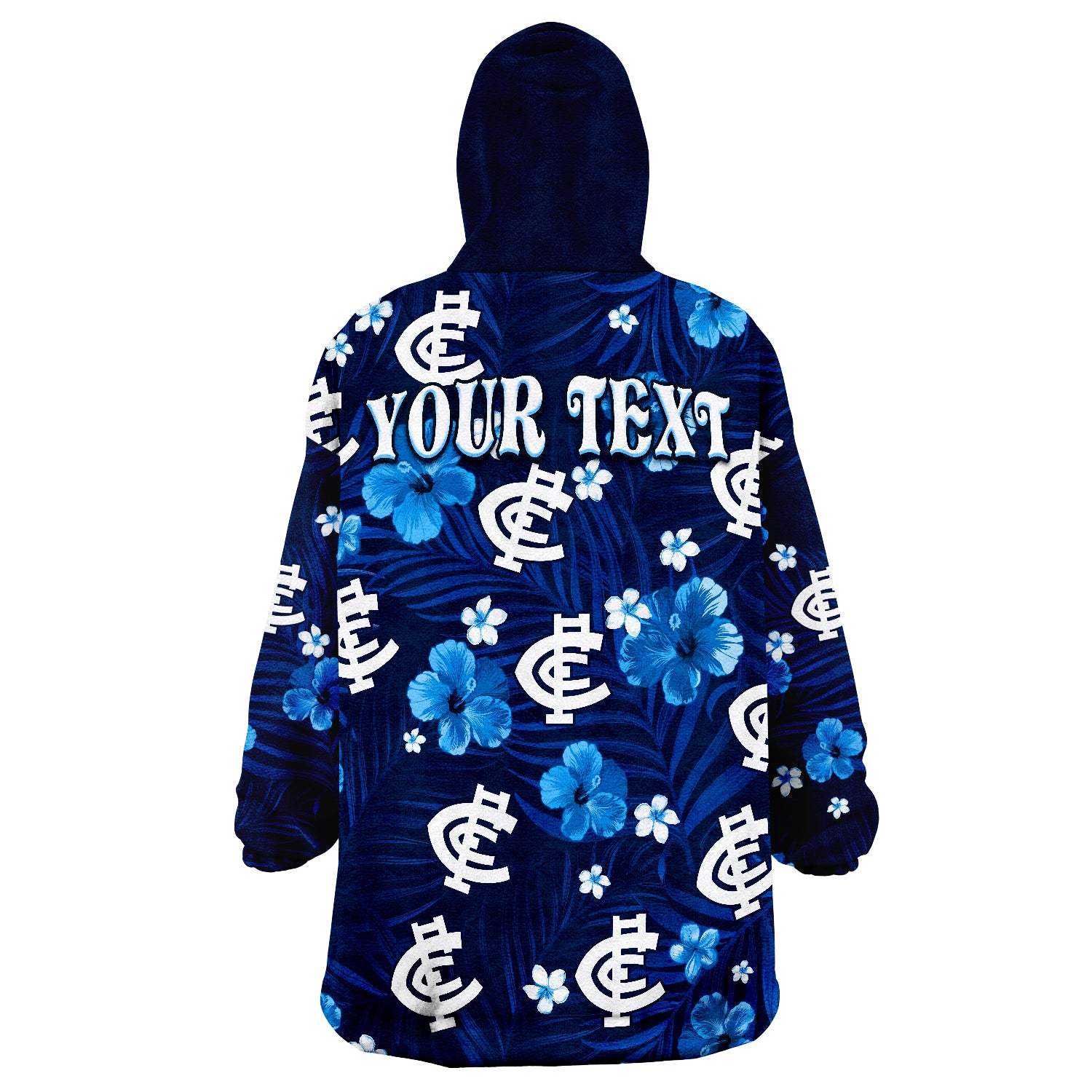 custom-personalised-blues-football-carlton-premiers-tropical-flowers-simple-wearable-blanket-hoodie