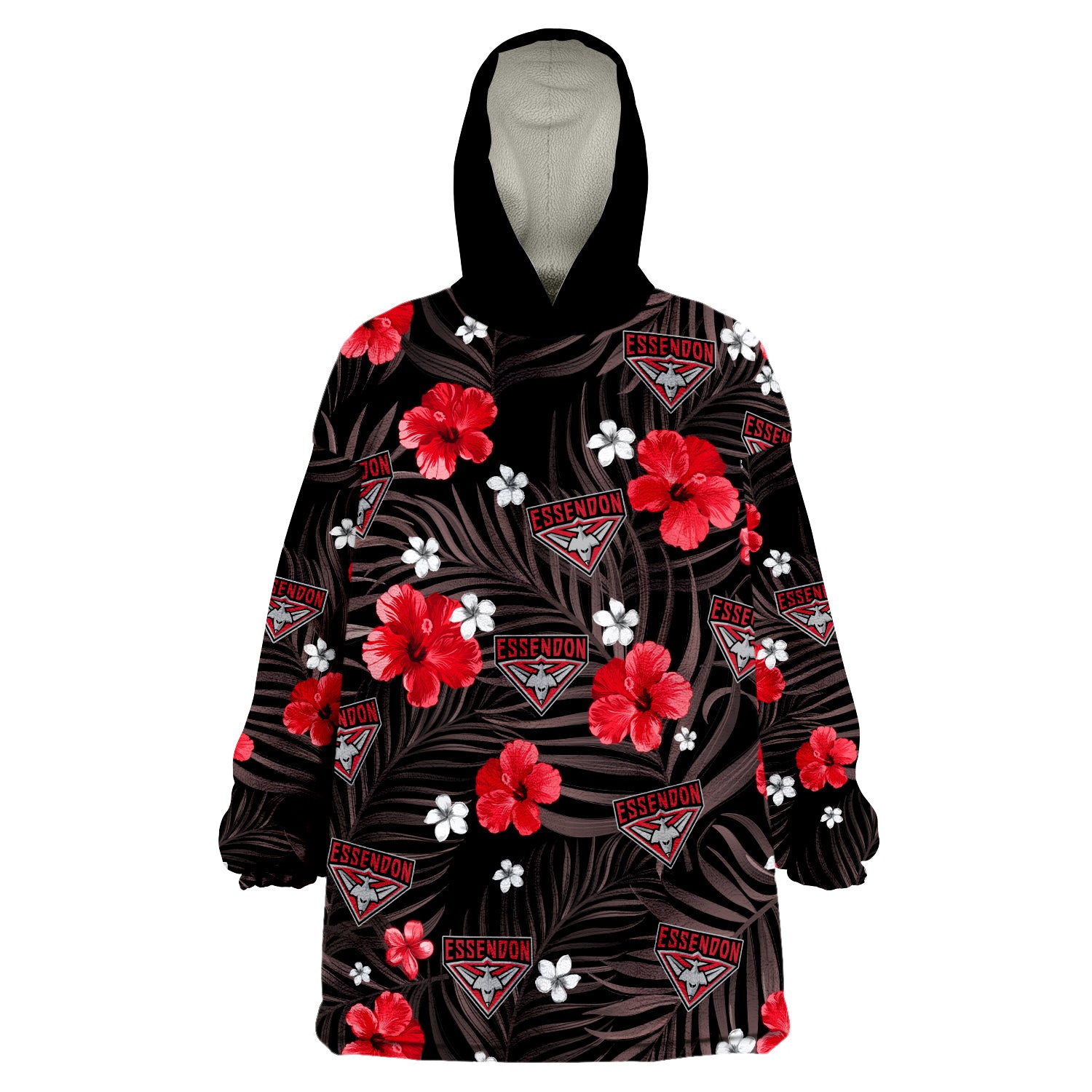 custom-personalised-bombers-football-essendon-premiers-tropical-flowers-simple-wearable-blanket-hoodie