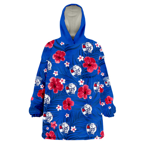 custom-personalised-bulldogs-football-western-premiers-tropical-flowers-simple-wearable-blanket-hoodie