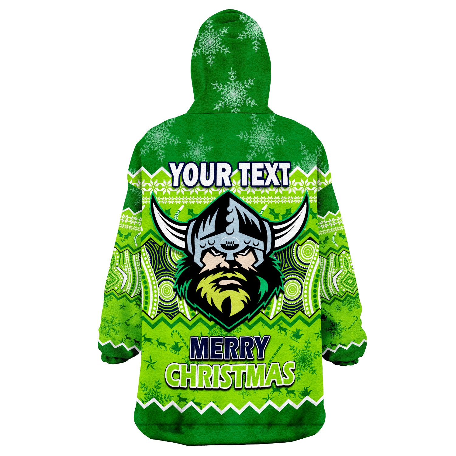 custom-personalised-canberra-the-green-machine-raiders-aboriginal-christmas-vibe-wearable-blanket-hoodie