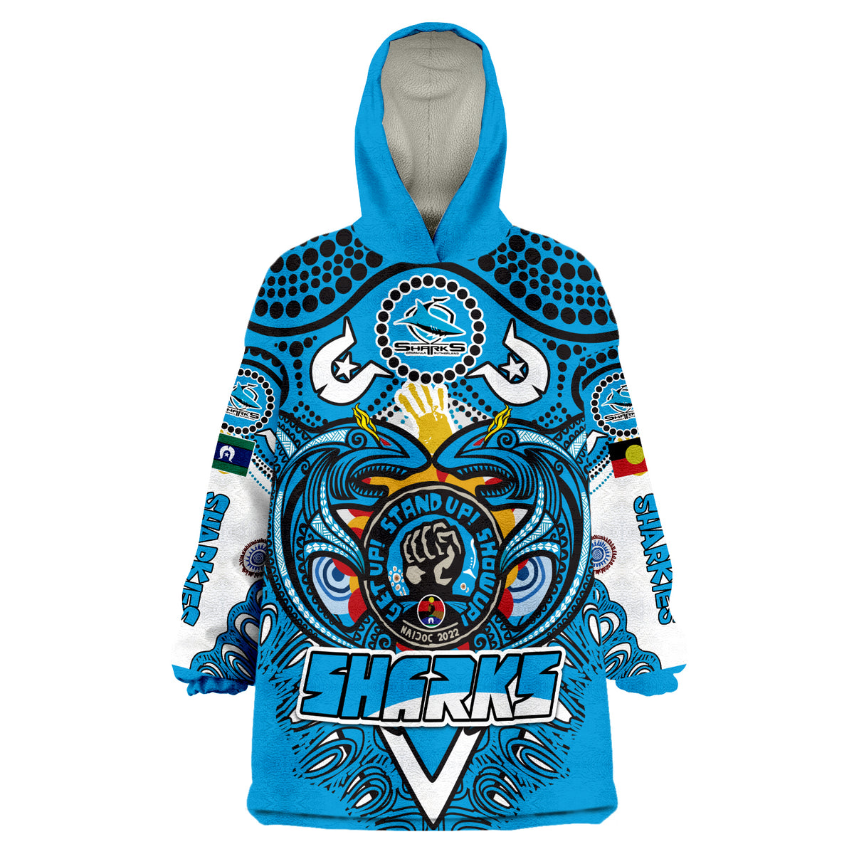 custom-personalised-cronulla-sutherland-sharks-aboriginal-naidoc-week-2022-wearable-blanket-hoodie