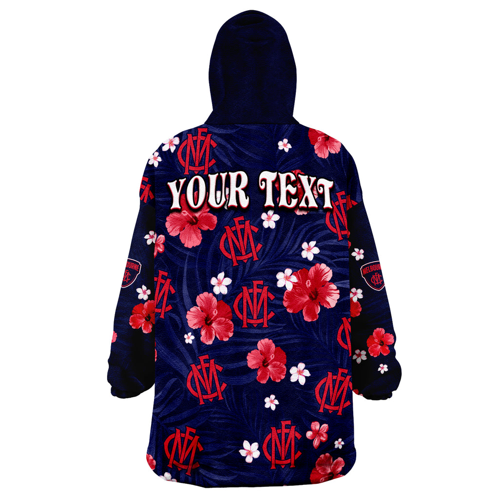 custom-personalised-demons-football-melbourne-premiers-tropical-flowers-simple-wearable-blanket-hoodie