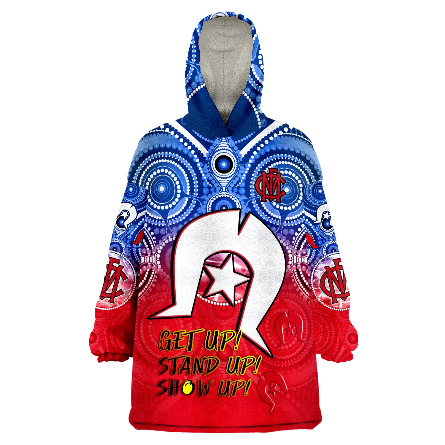 custom-personalised-demons-football-naidoc-week-melbourne-north-melbourne-aboriginal-dhari-wearable-blanket-hoodie