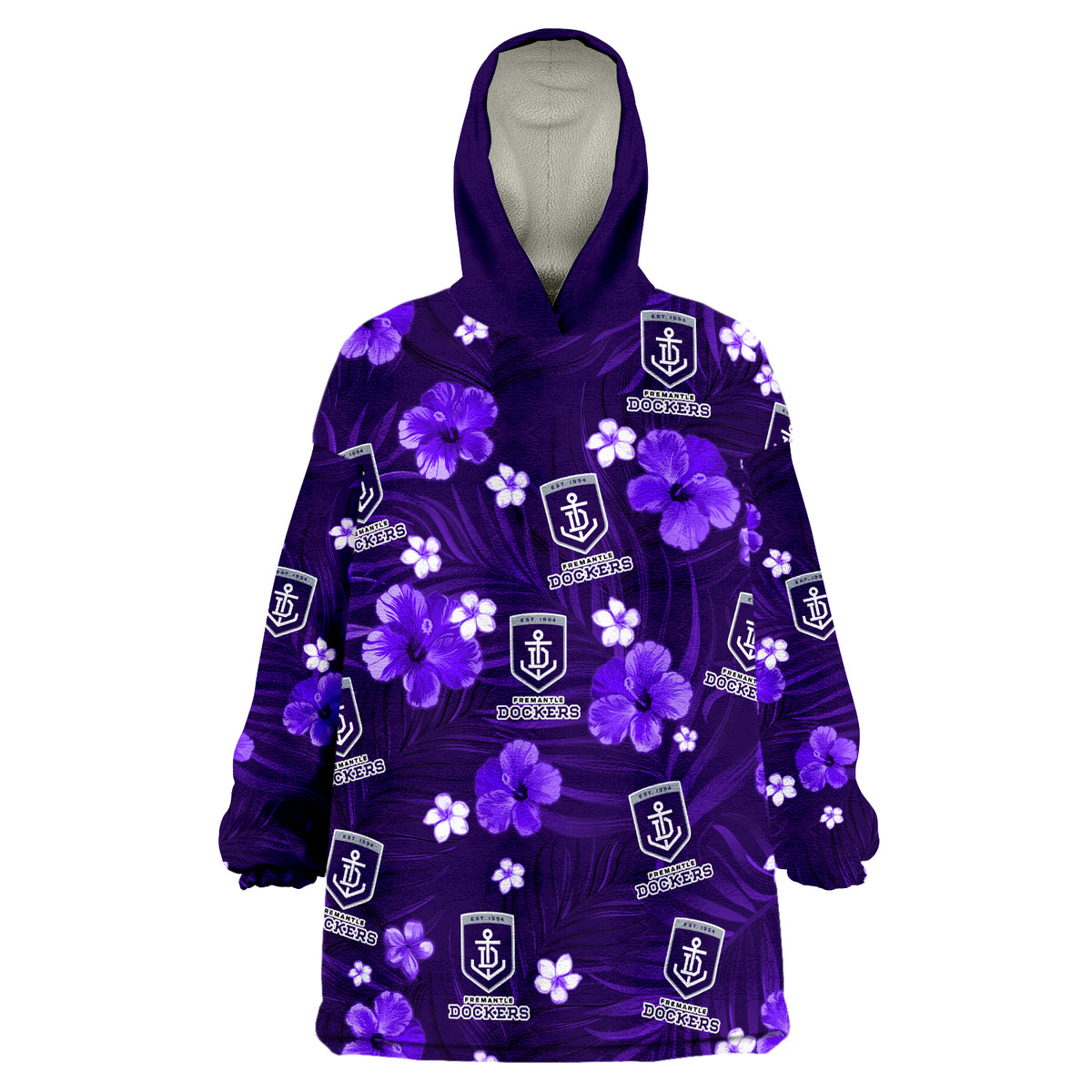 custom-personalised-dockers-football-fremantle-premiers-tropical-flowers-simple-wearable-blanket-hoodie