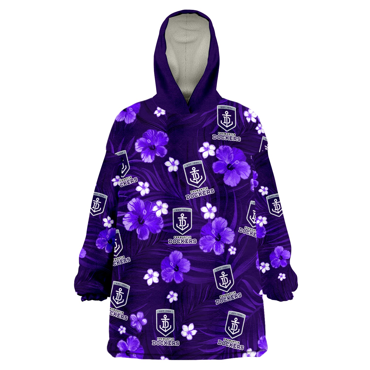 custom-personalised-dockers-football-fremantle-premiers-tropical-flowers-simple-wearable-blanket-hoodie