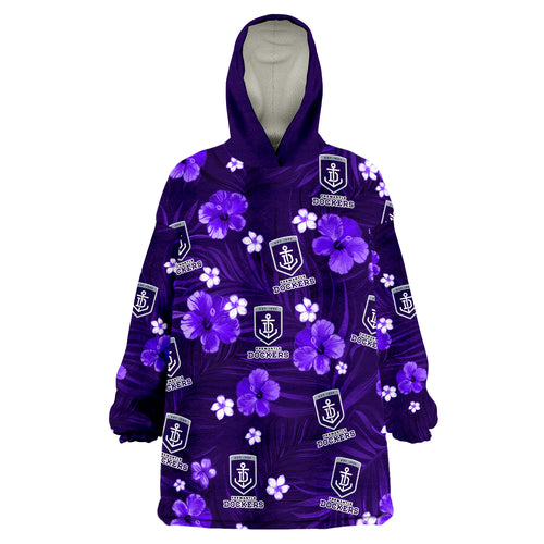 custom-personalised-dockers-football-fremantle-premiers-tropical-flowers-simple-wearable-blanket-hoodie