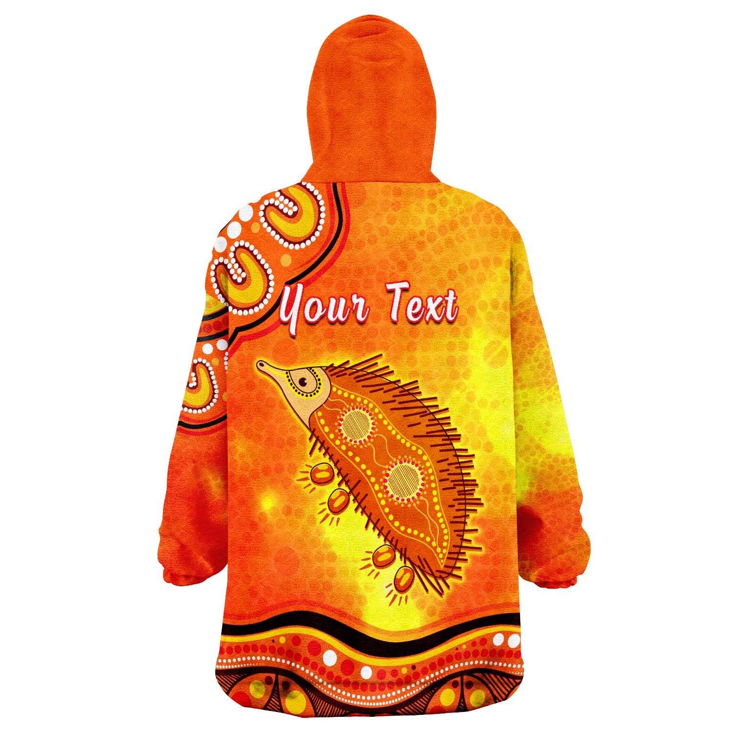 custom-personalised-echidna-aboriginal-australian-animal-wearable-blanket-hoodie