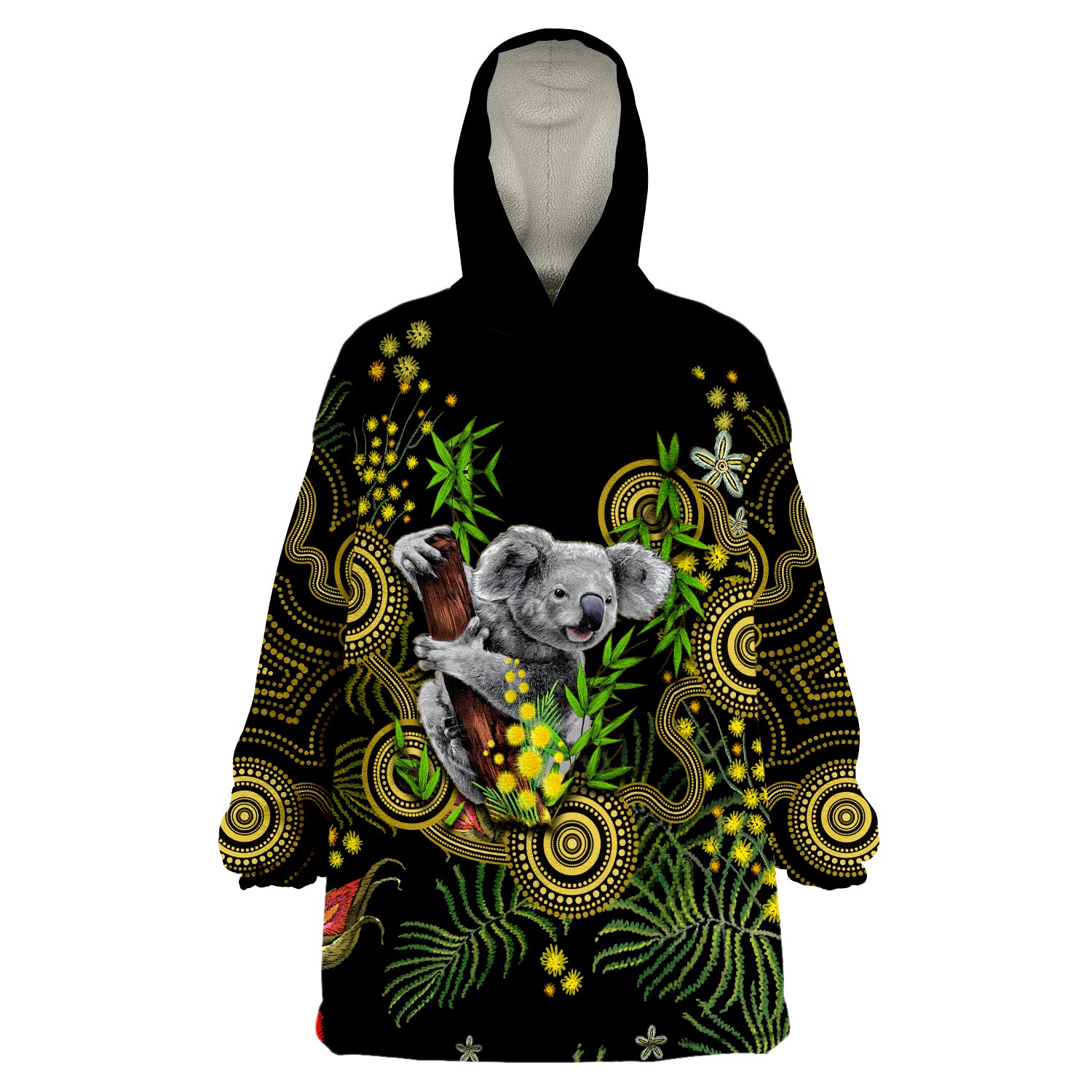 custom-personalised-golden-wattle-australia-acacia-pycnantha-mix-aboriginal-wearable-blanket-hoodie